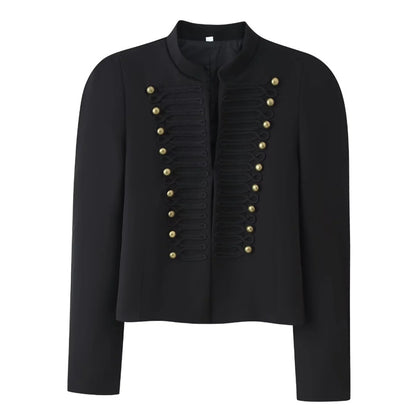 Ladies short jacket in hussar-inspired design with stand-up collar and decorative cords Shop Velvia