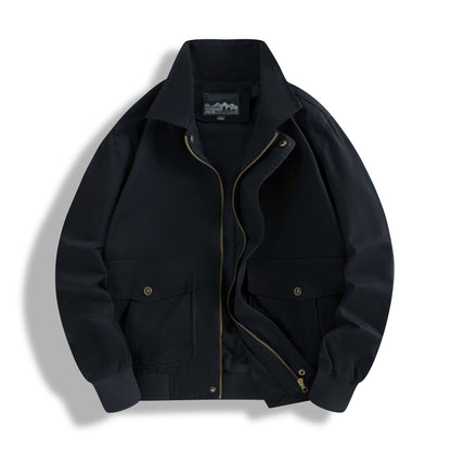 Men's Classic Field Bomber Jacket with Two-Way Zipper and Flap Pockets Shop Velvia