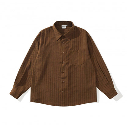 Unisex Oversized Striped Shirt in Relaxed Fit with Chest Pocket Shop Velvia