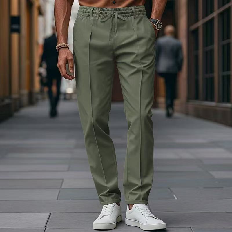 Men's elegant leisure pants with elastic waistband and side pockets Shop Velvia