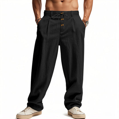 Men's Linen Pants with Breathable & Adjustable Drawstring | Shop Velvia V2