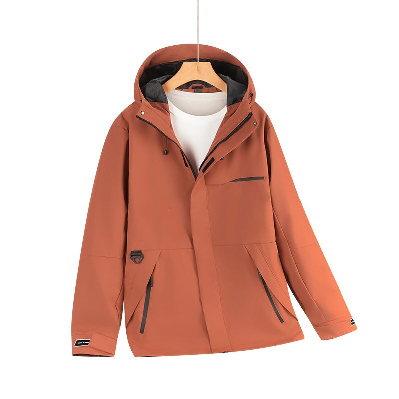 Men's Water-Repellent Softshell Hoodie Jacket with Concealed Zippers and Urban Cut Shop Velvia