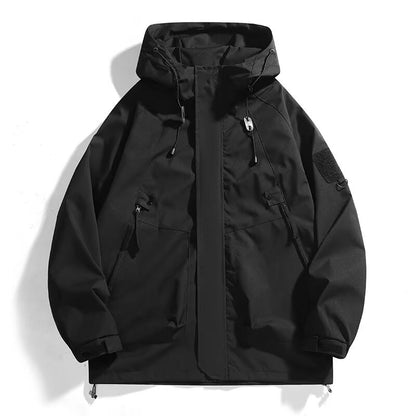 Men's Urban Utility Softshell Parka with Drawstring, Velcro Sleeves and Concealed Zippers Shop Velvia