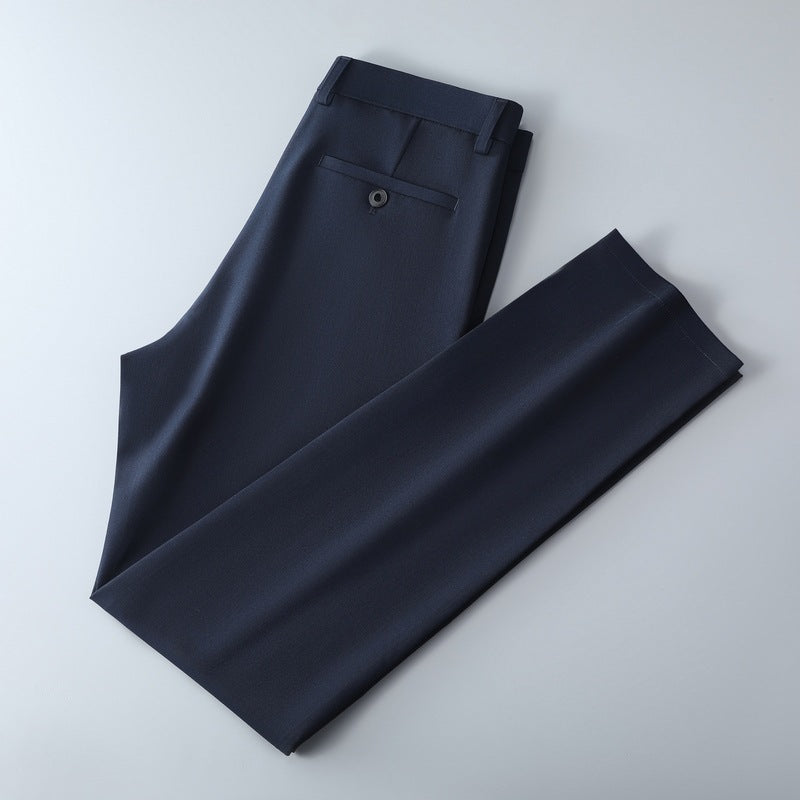 Men's slim-fit suit trousers made of stretch twill with straight leg Shop Velvia