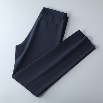 Men's slim-fit suit trousers made of stretch twill with straight leg Shop Velvia