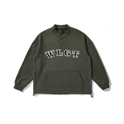 Unisex Oversize Sweatshirt with Henley button placket, kangaroo pocket and drawstring hem Shop Velvia