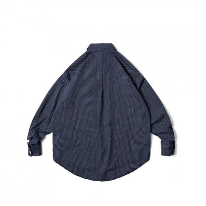 Unisex Oversize-checkered Shirt with rounded hem and appliquéd chest pockets Shop Velvia