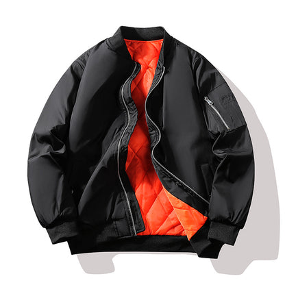 Men's Technical Bomber Jacket in Flight Style with Contrasting Lining Shop Velvia