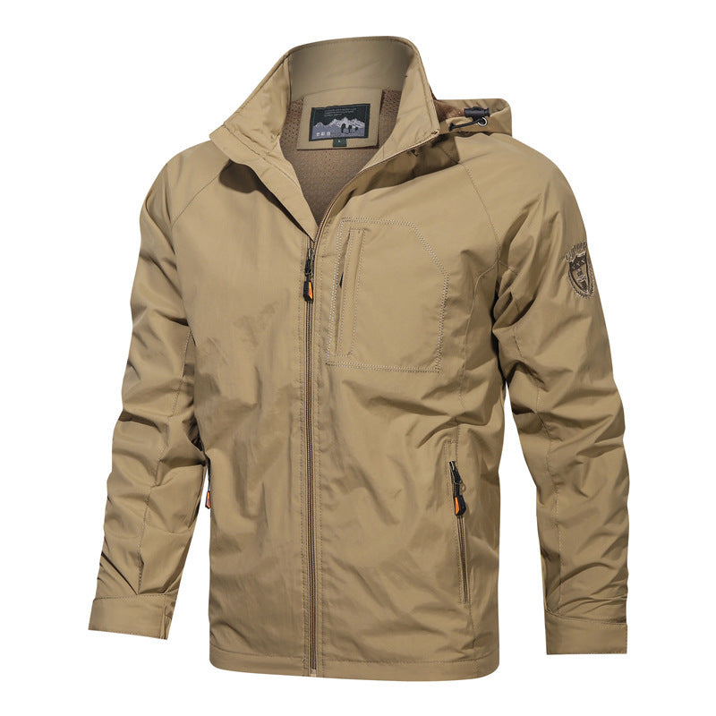 Men's Lightweight Softshell Field Jacket with Adjustable Hood and Organizer Chest Pocket Shop Velvia