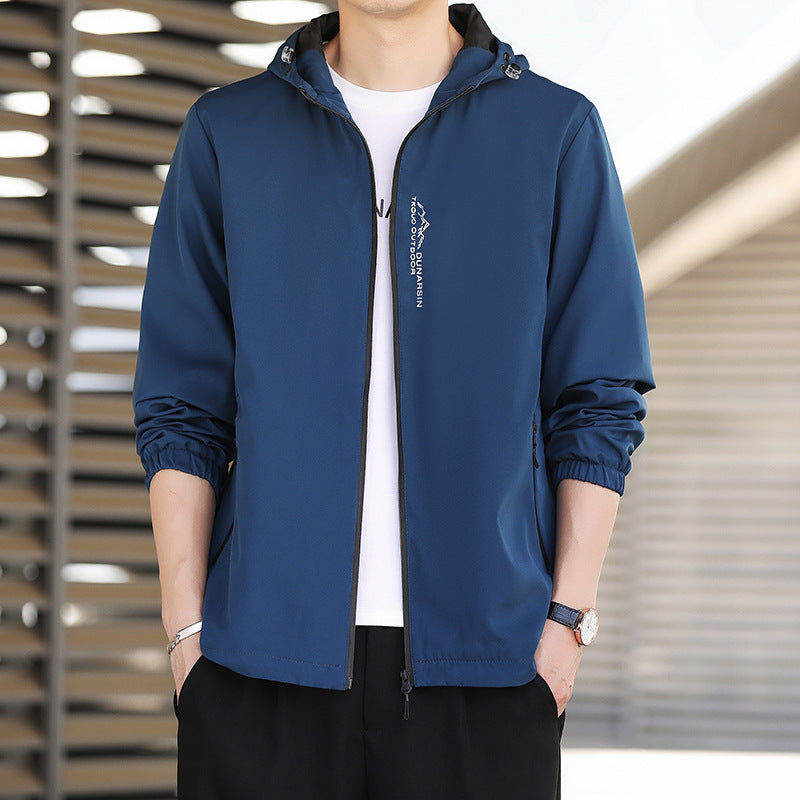 Men's Ultralight Hooded Shell Jacket in Urban Minimal Style with Windproof Membrane and Zipper Pockets Shop Velvia