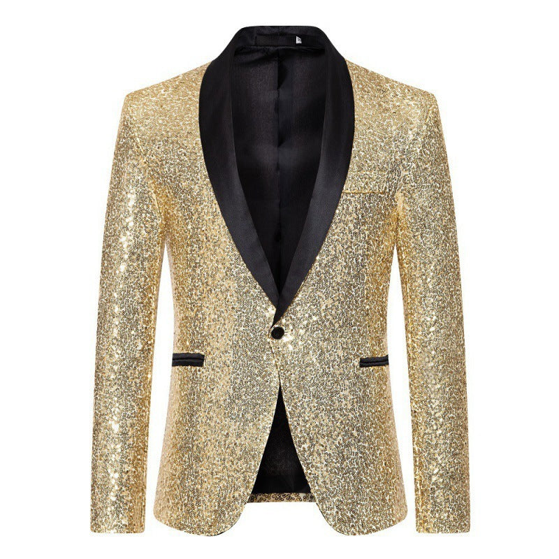 Shop Velvia Men's Sequin Blazer with Shawl Collar