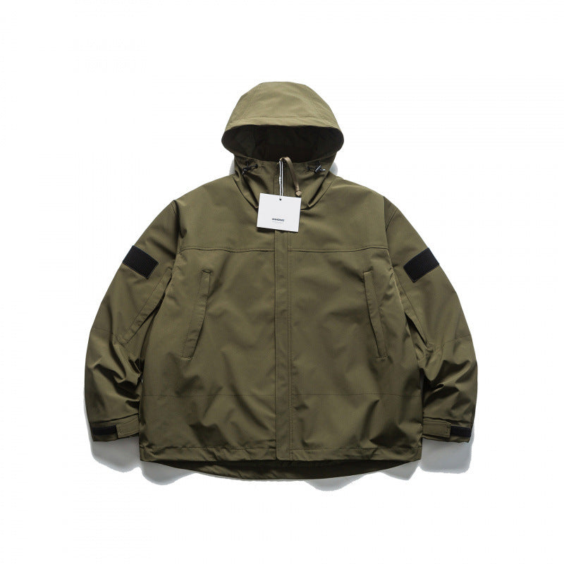 Unisex Oversize-Utility-Rain Jacket with Hood and Concealed Zipper Shop Velvia