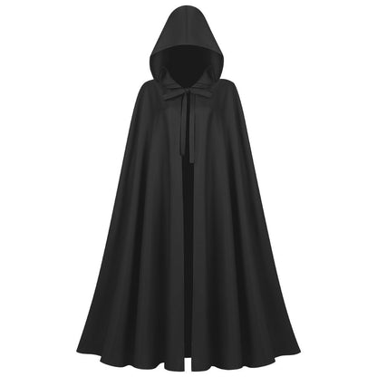 Unisex non longer hooded cape made of water-repellent polyester with full circular cut and tie belt Shop Velvia