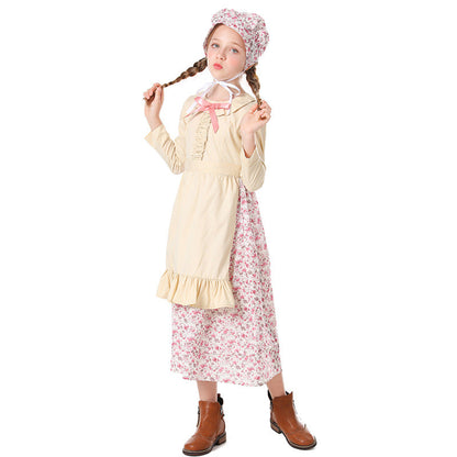 Girls' farmhouse dress with floral details Shop Velvia