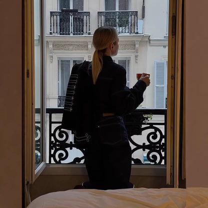 Ladies Short Cut Military Parade Jacket with Decorative Cords and Decorative Buttons Shop Velvia
