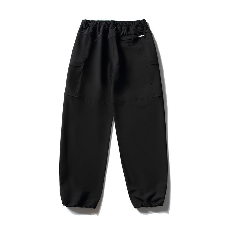 Men's Technical Cargo Casual Pants with Elastic Waistband, Knee Panels, and Zipper Pockets Shop Velvia