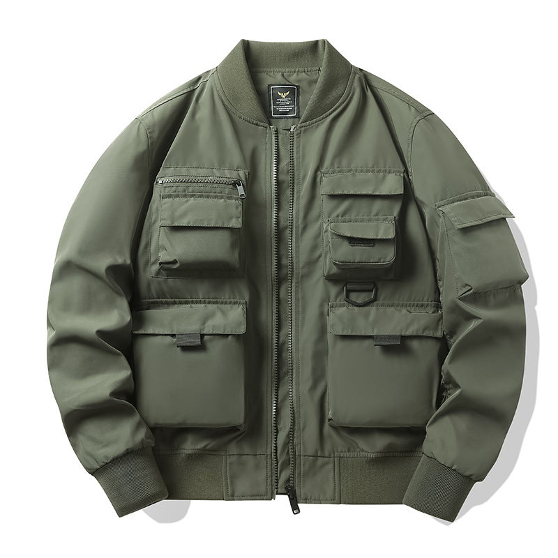 Men's Multi-Pocket Tactical Bomber with Modular Exterior Pockets and D-Ring Details Shop Velvia