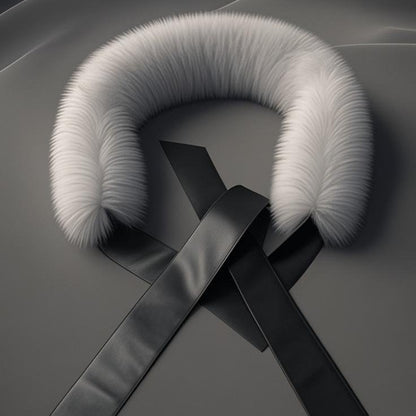 Women Removable Faux Fur Collar with Faux Leather Ties Shop Velvia