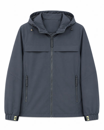 Men's lightweight water-repellent hooded softshell jacket with zip pockets Shop Velvia