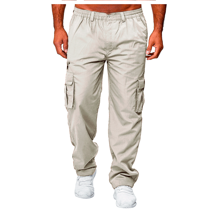 Men's cargo pants with elastic waistband and multifunctional pockets Shop Velvia