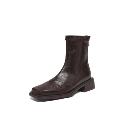 Women's ankle boots with stylish block heel and high-quality leather upper Shop Velvia