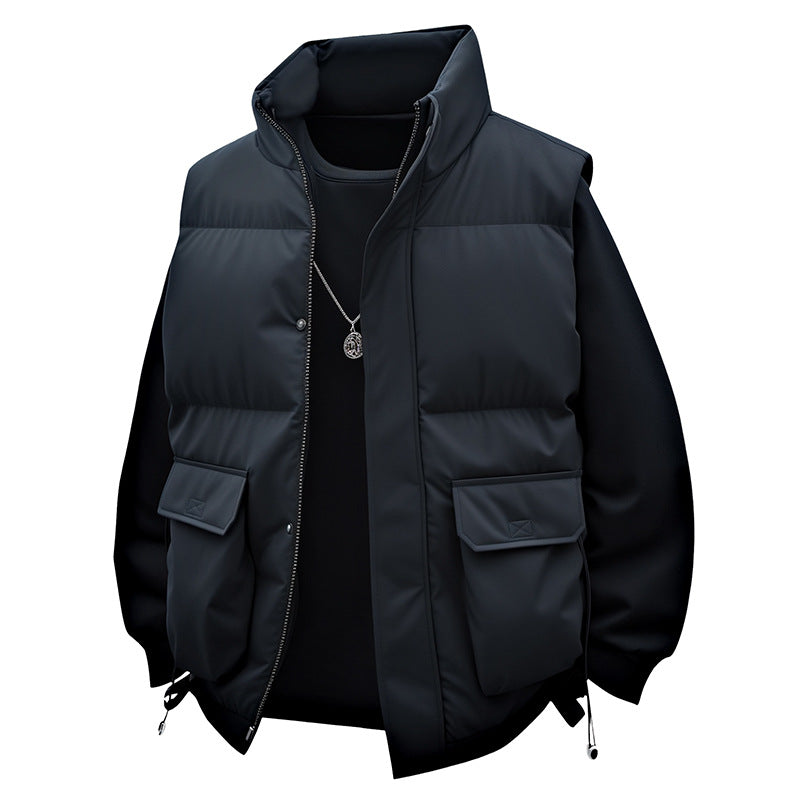 Men's Padded Utility Vest with High Stand Collar and Multi-Functional Pockets Shop Velvia