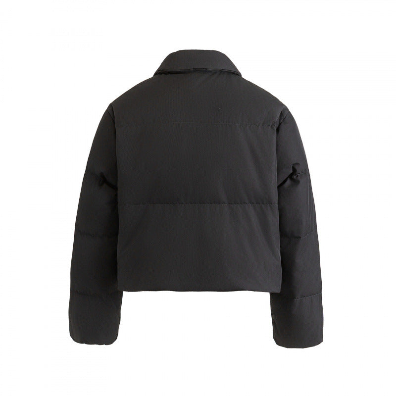Women's cropped padded transitional jacket in a boxy cut with shirt collar and drawstring Shop Velvia