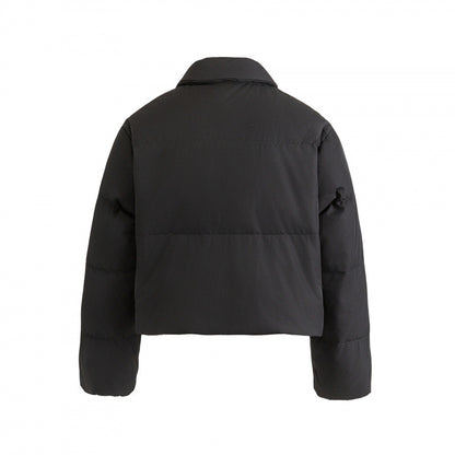 Women's cropped padded transitional jacket in a boxy cut with shirt collar and drawstring Shop Velvia