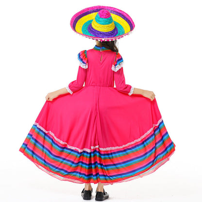 Girls' Tracht dress with colorful hem Shop Velvia