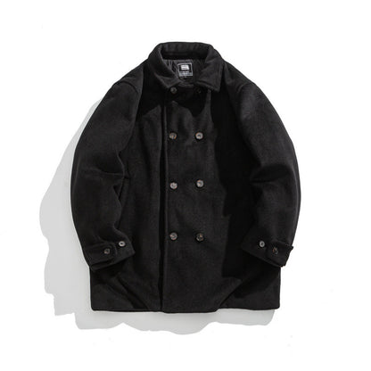 Men's wool coat with quilted thermo inner side and lapel collar Shop Velvia