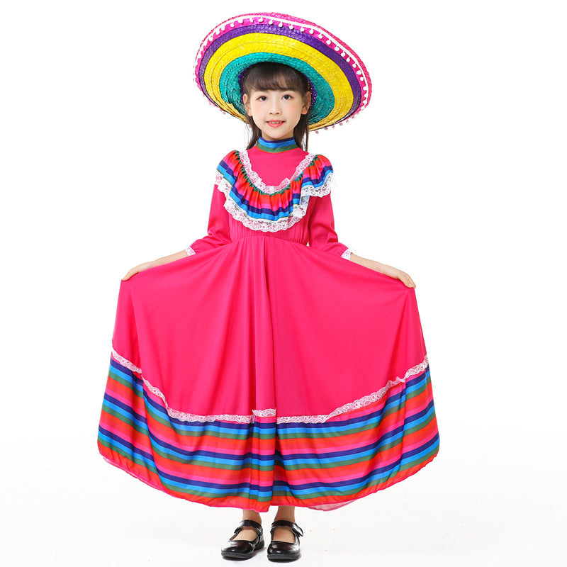 Girls' Tracht dress with colorful hem Shop Velvia