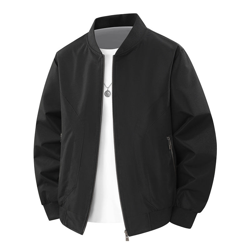 Men's Lightweight Windproof Bomber Jacket with Ribbed Cuffs and Zipper Pockets Shop Velvia