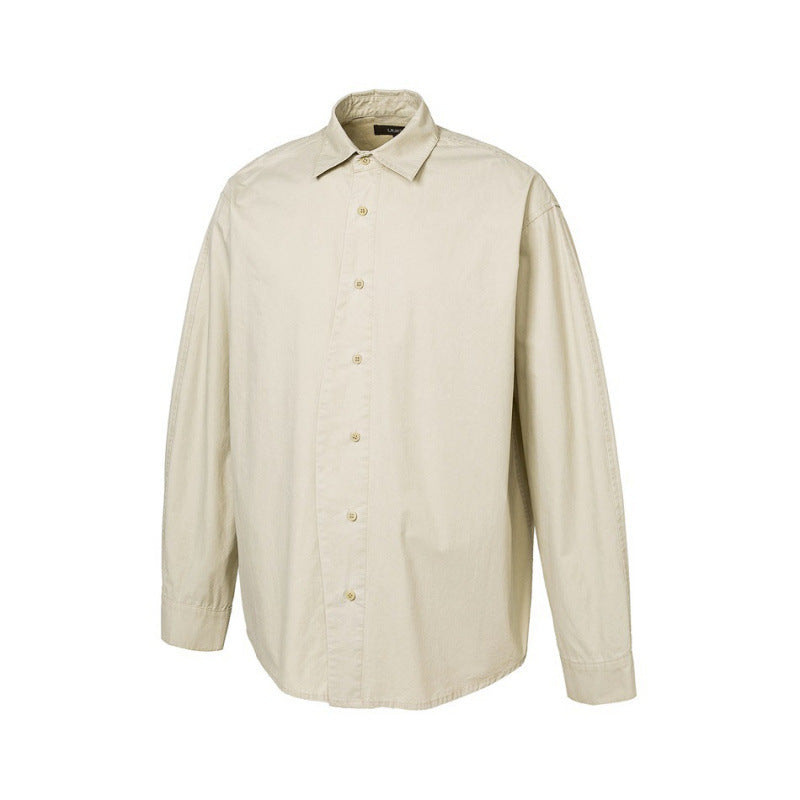 Men's Loose Oversized Shirt made of Cotton Twill with Spread Collar and Relaxed Fit Shop Velvia