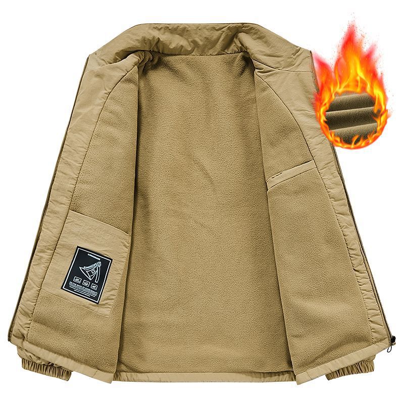 Men's lightweight transitional jacket with fleece lining and stand-up collar Shop Velvia