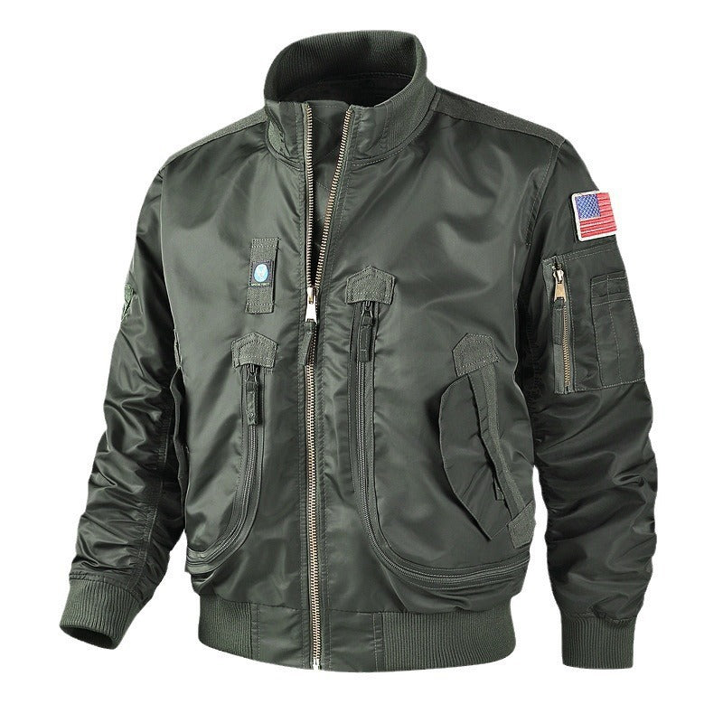 Men's bomber jacket pilot style lightly padded with two-way zipper and arm pocket Shop Velvia