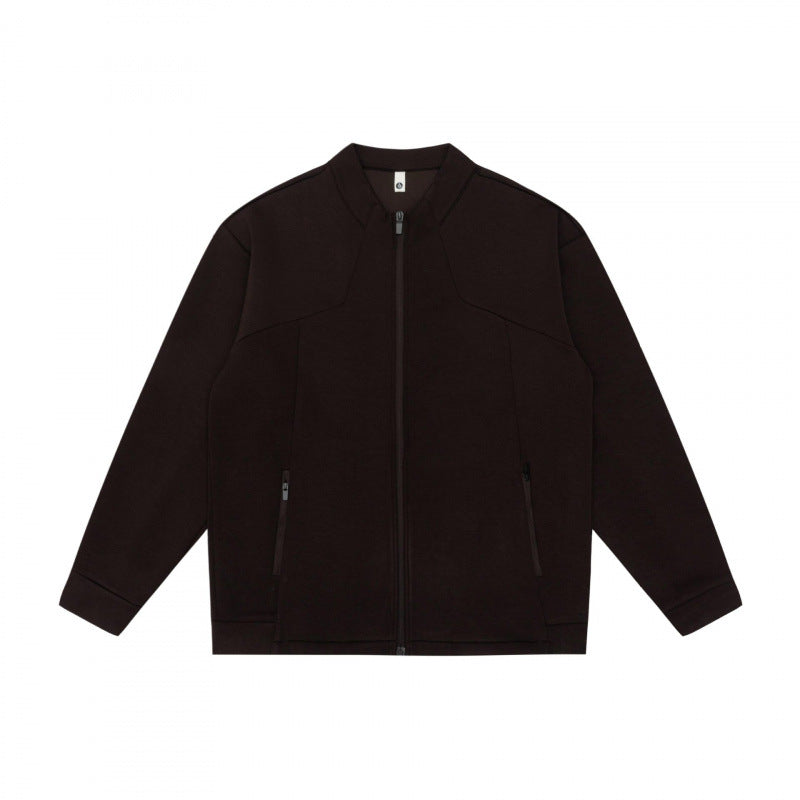 Unisex Minimalistic Oversized Zip Jacket with Stand Collar and Concealed Zipper Pockets Shop Velvia