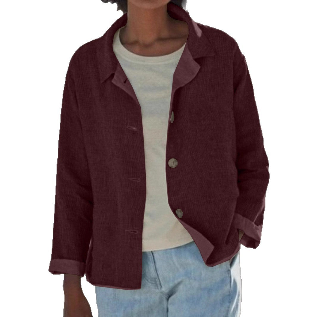 Women Lightweight and Casual Cotton Jacket with Buttoned Details Shop Velvia
