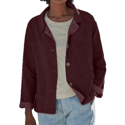 Women Lightweight and Casual Cotton Jacket with Buttoned Details Shop Velvia