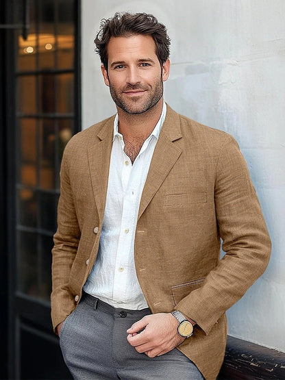 Men's Casual Linen Blazer Shop Velvia