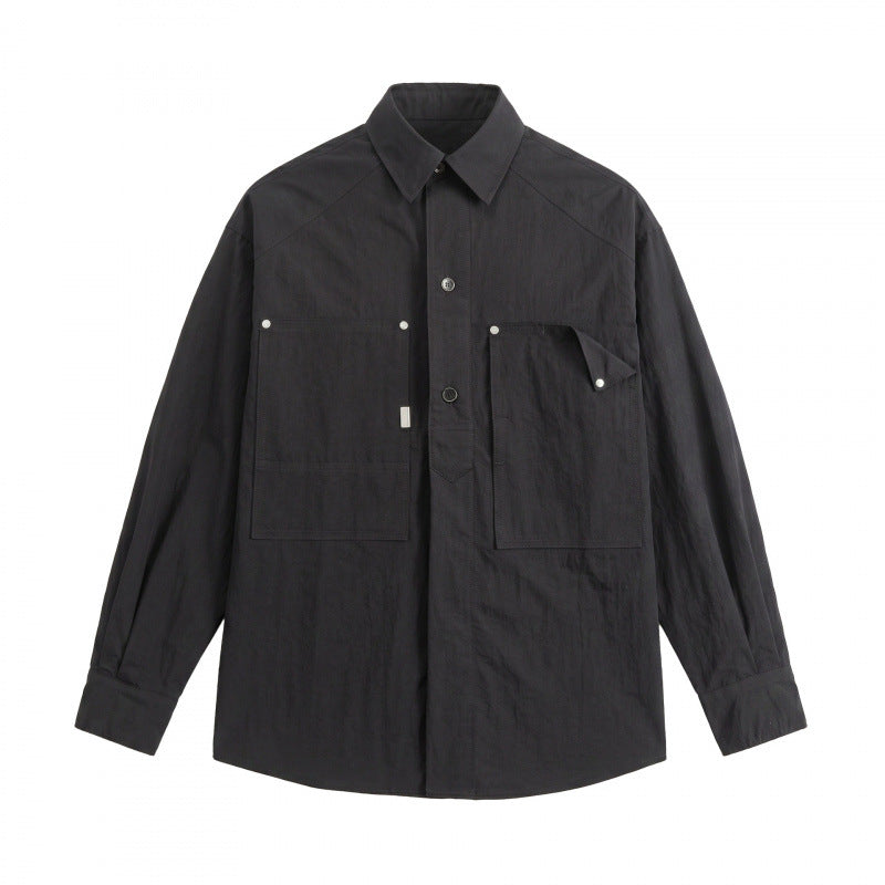 Unisex Boxy Overshirt with large patch pockets and shirt collar Shop Velvia