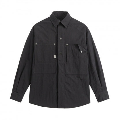 Unisex Boxy Overshirt with large patch pockets and shirt collar Shop Velvia