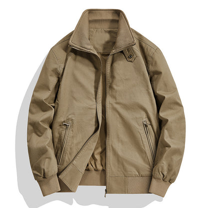 Men's cotton canvas blouson with ribbed cuffs and stand-up collar Shop Velvia