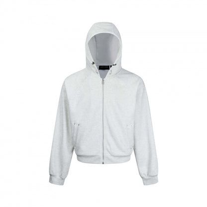 Unisex Short Hoodie Zip Pullover made of French Terry with Raglan Sleeves and Hidden Side Pockets Shop Velvia