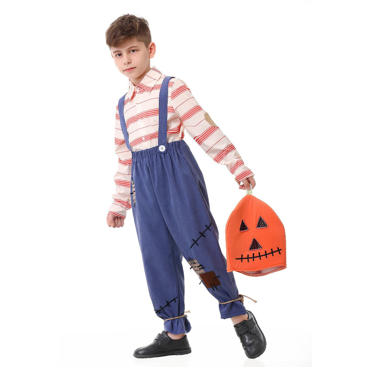 Children's Costume as Pumpkin Farmer Shop Velvia