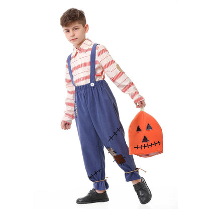 Children's Costume as Pumpkin Farmer Shop Velvia
