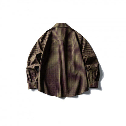 Men's overshirt in check pattern with front pockets and snap button placket Shop Velvia