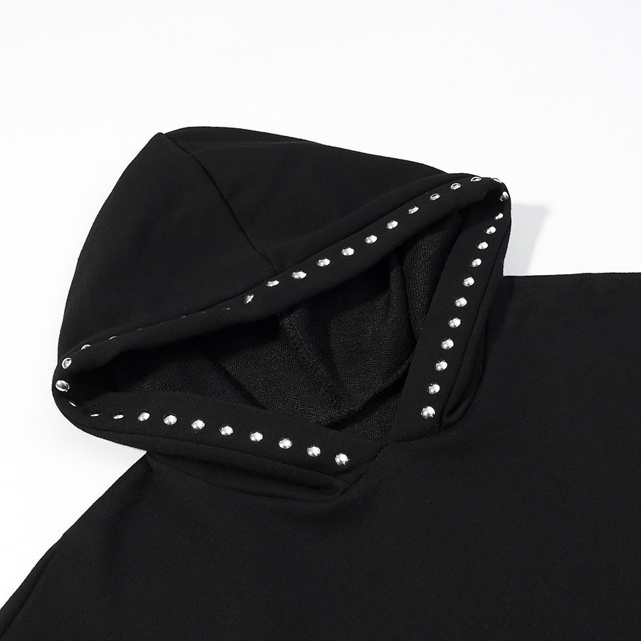 Women's Oversize Hoodie with Metal Stud Trim and Balloon Sleeves Shop Velvia