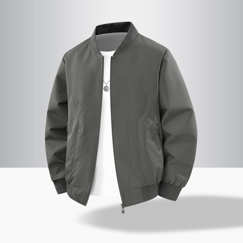 Men's Lightweight Windproof Bomber Jacket with Ribbed Cuffs and Zipper Pockets Shop Velvia