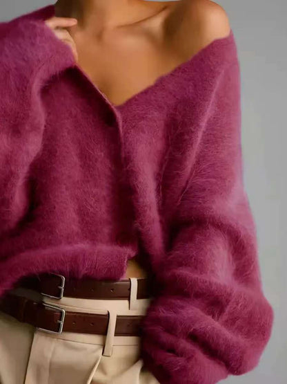 Women's Cozy Cardigan made of fine Mohair Shop Velvia