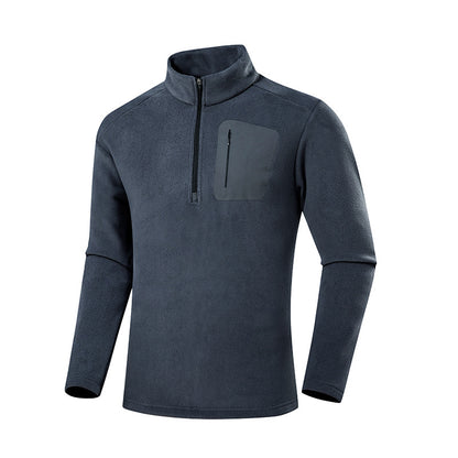 Men's fleece pullover with quarter zip and concealed chest pocket Shop Velvia
